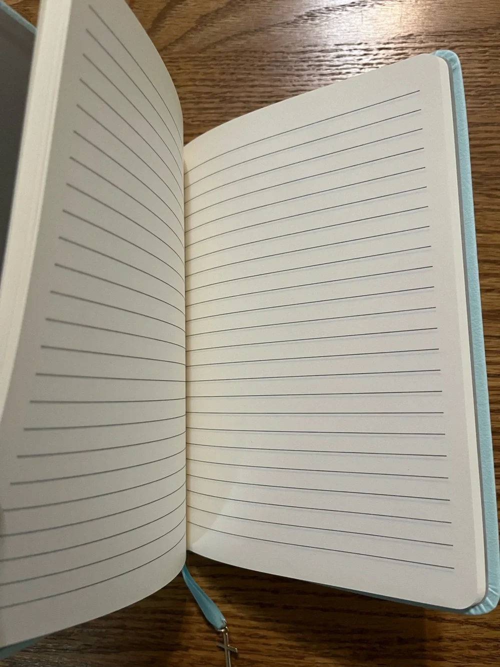 Light Blue Textured Journal with Ribbon Bookmark - Picture 3 of 7